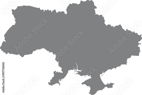 Ukraine map outline silhouette and administrative regions on white background geographical illustration for design