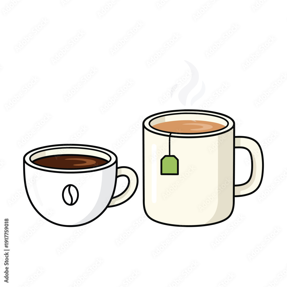 Obraz premium Coffee cup, tea mug vector on white
