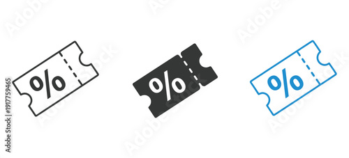 Promo code icon design with white background, promotional code, voucher, and discount sign