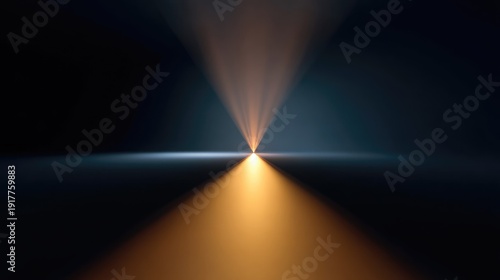 Stunning Abstract Light Ray Formation with Gradients of Blue and Orange, Creating a Serene and Captivating Visual Effect in Darkness