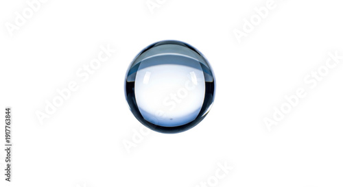 Quadro su tela Isolated marble, translucent sphere, cool grey glass globe, soft gradient and hi