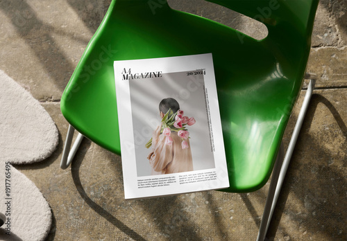 Mockup Of Open Magazine With Customized Inside Pages