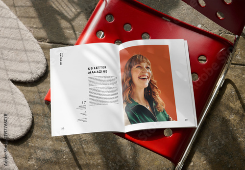 Mockup Of Magazine With Customizable Inside Pages