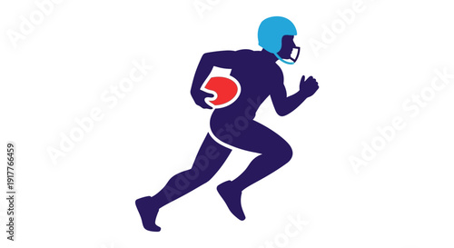 American Football Player Running.