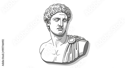 Ancient Roman Bust Portrait.