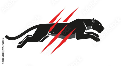 Black Panther Running Fast.