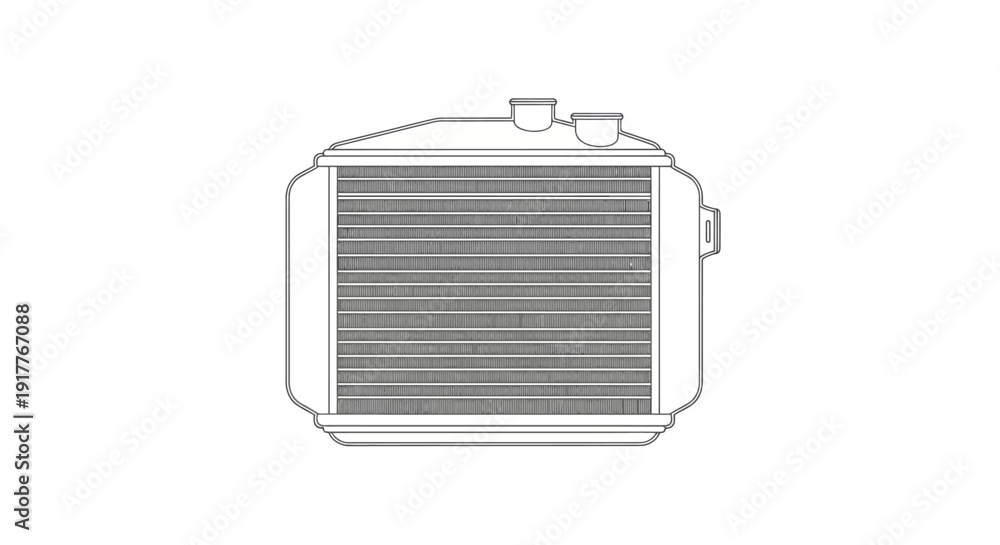 Fototapeta premium Car Radiator Illustration Isolated.