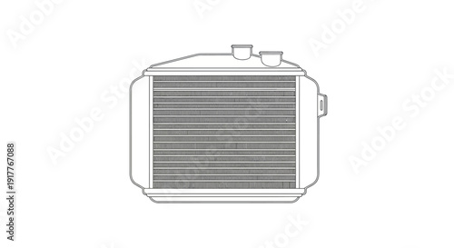 Car Radiator Illustration Isolated.
