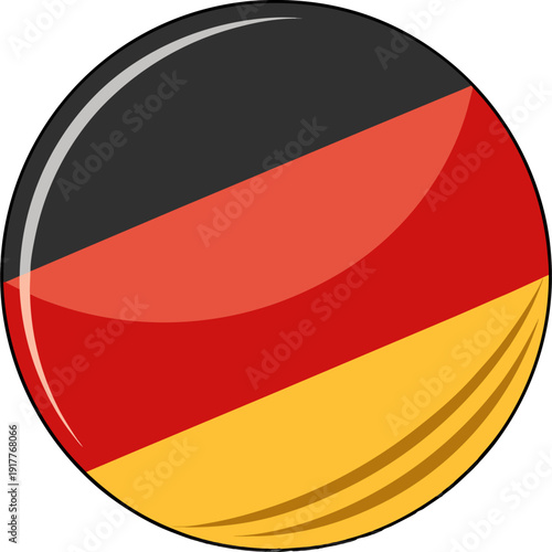 Germany flag icon round glossy vector design