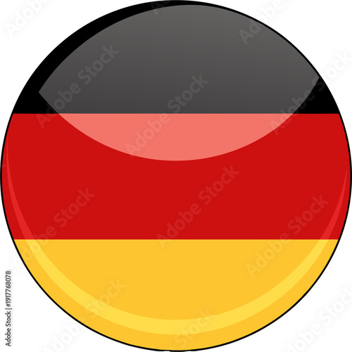 German national flag badge clean flat icon