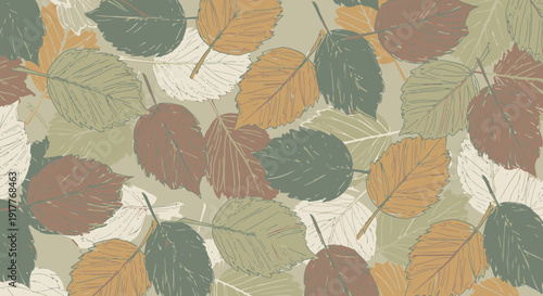 Autumnal leaf pattern background for seasonal design and decoration