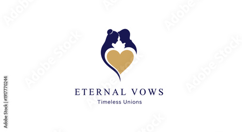 Eternal Vows Timeless Unions logo with embracing couple and heart.