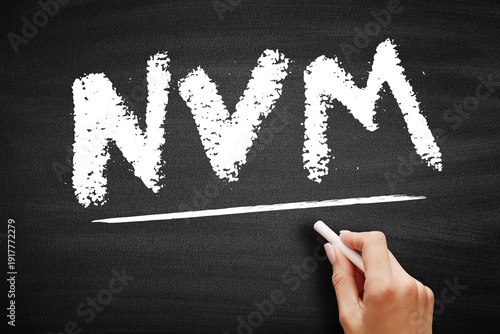 Foto NVM text on blackboard