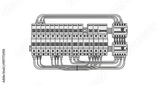 Complex Circuit Board Diagram.
