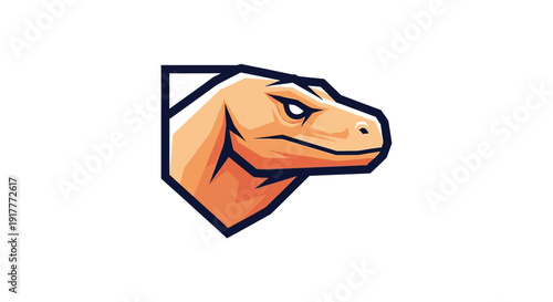 Dinosaur Head Cartoon Logo.