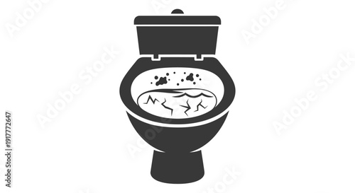 Dirty Toilet Bowl Illustration.
