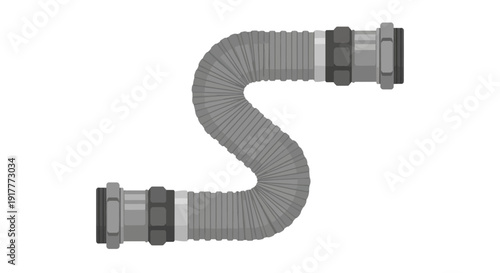 Flexible Gray Siphon Hose.