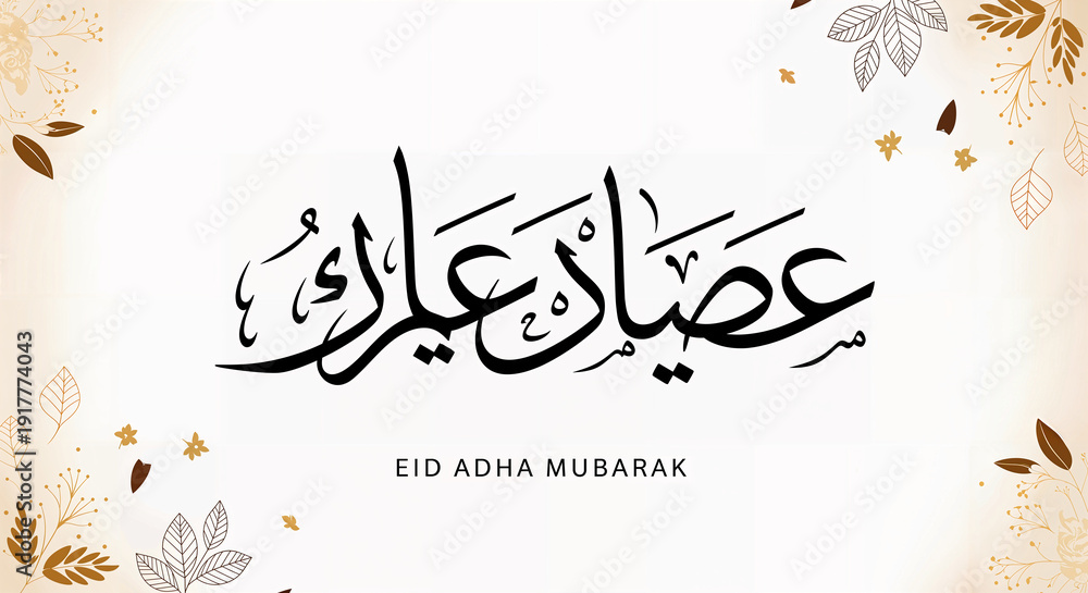 Fototapeta premium Arabic calligraphy art with floral patterns