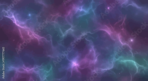 Vibrant cosmic nebula with stars and colorful gas clouds in space