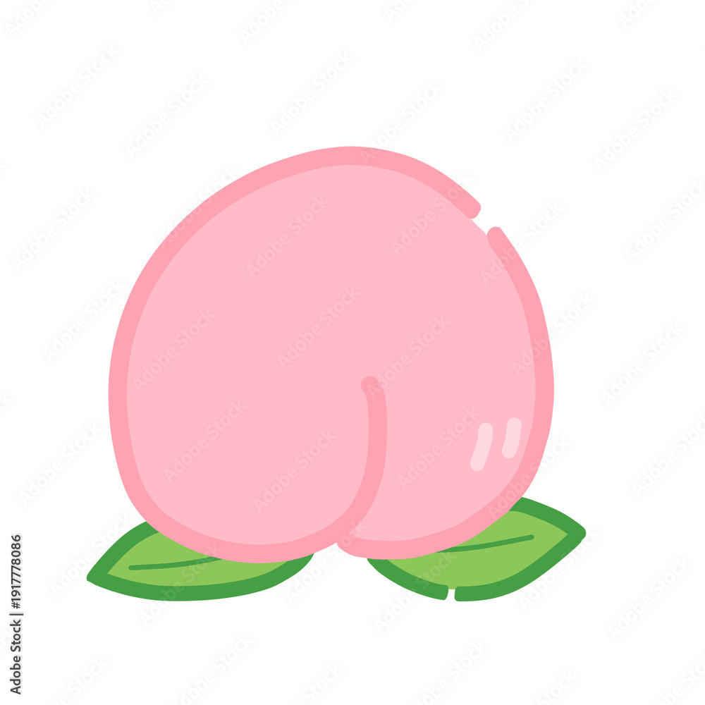 Fototapeta premium 桃（もも）のシンプルイラストアイコン