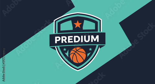 Predium Basketball Team Logo with Star and Ball Design.