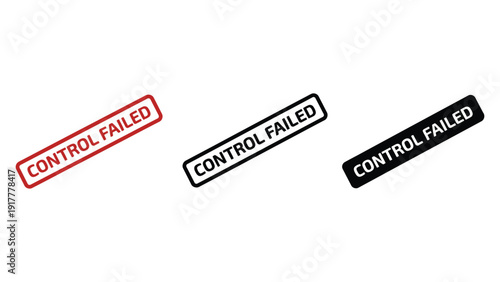 Control failed stamps in red, black, and white on white background