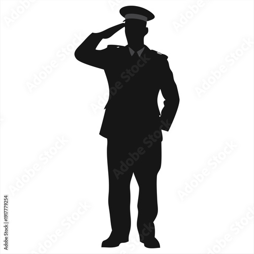Tactical Soldier Silhouette - Military Special Forces Guard with Rifle Vector