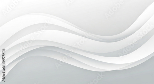 Abstract white and blue background featuring futuristic wavy lines and a fluid motion design for a sleek artistic vector wallpaper