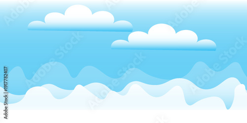 Cloud banner for advertising. Speech bubble hanging. Vector illustration