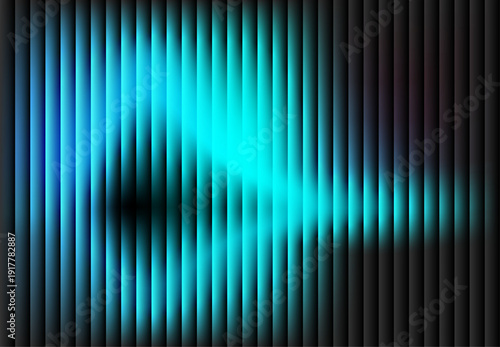 Futuristic Neon Texture with Blue-Green Gradients and Smooth Corrugated Vertical Lines