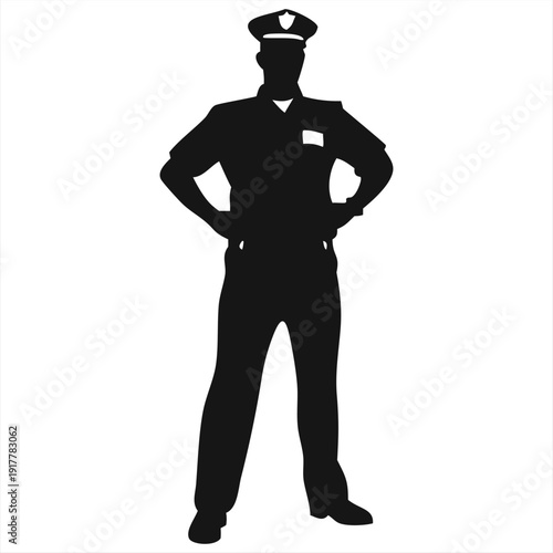 Police Officer Avatar Icon - Minimalist Law Enforcement Vector Illustration