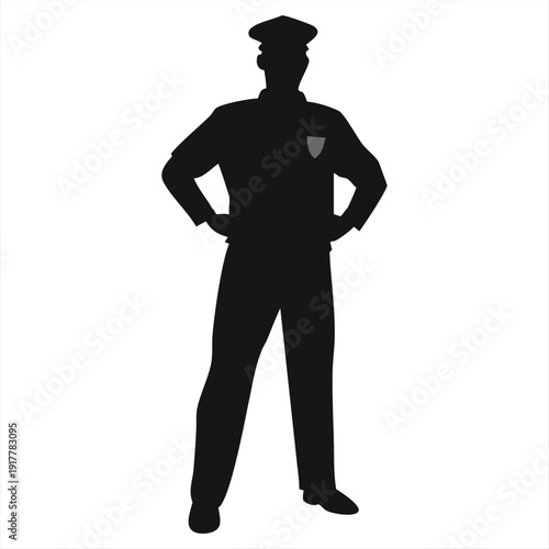 Police Officer Avatar Icon - Minimalist Law Enforcement Vector Illustration