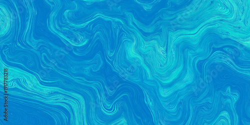 abstract blue liquid marble background with vibrant turquoise swirls spilled acrylic paint, creating a dynamic sense of motion.