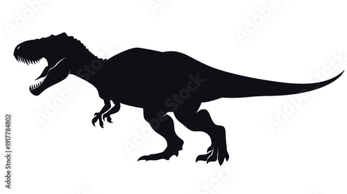 Silhouette of a Tyrannosaurus Rex Roaring Fiercely