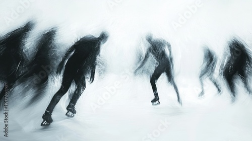 Skating figures monochrome