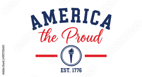 Patriotic America the Proud logo vector with Liberty Bell and 1776 date