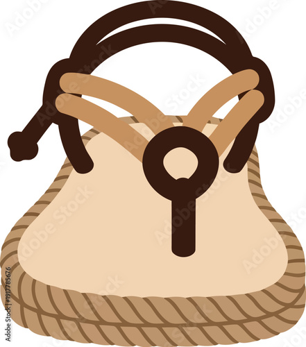 Vector Illustration of Stylish Summer Espadrille Sandal with Rope Sole and Leather Straps