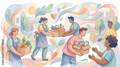 Donation of Healthy Food by a Diverse Group of Volunteers Fostering Community Care and Social Support