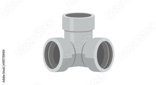 Grey PVC Pipe Fitting.