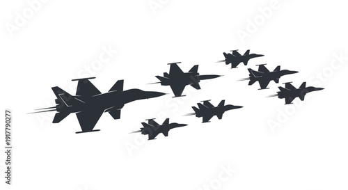 Military Fighter Jets Formation.