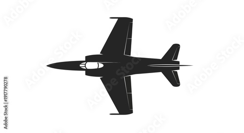 Military Jet Aircraft Silhouette.