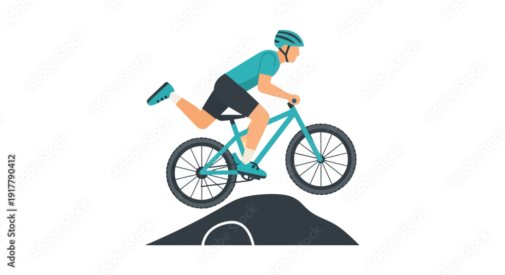 Fototapeta premium Mountain Biker in Action.