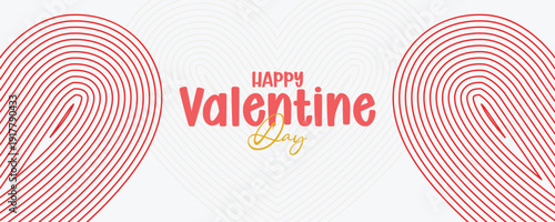 Happy Valentine's Day with elegant heart designs on white background