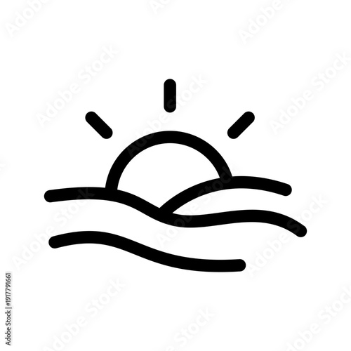 Sunset Icon Vector Symbol Design Illustration