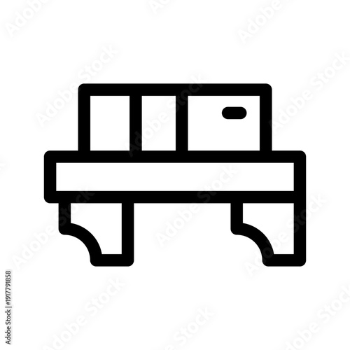 Bookshelf Icon Vector Symbol Design Illustration