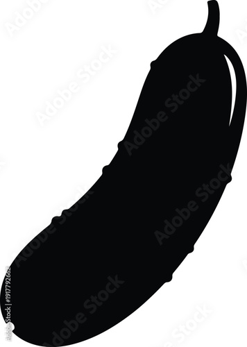 silhouette fresh green vegetable pickle gherkin food ingredient natural healthy vector design