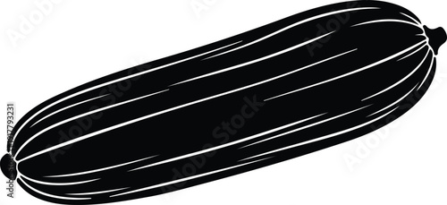 silhouette fresh zucchini vegetable healthy food ingredient simple outline vector design