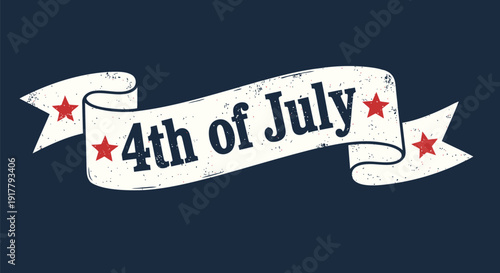 4th of July banner with stars vector graphic