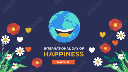 International day of happiness flyer 