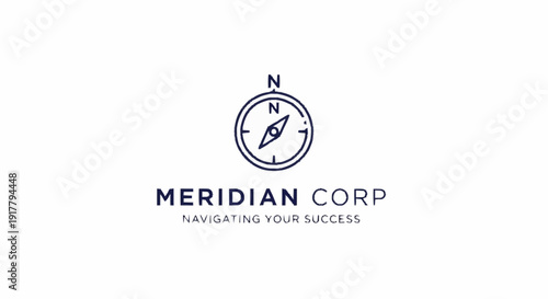 Compass Logo Design for Meridian Corp.